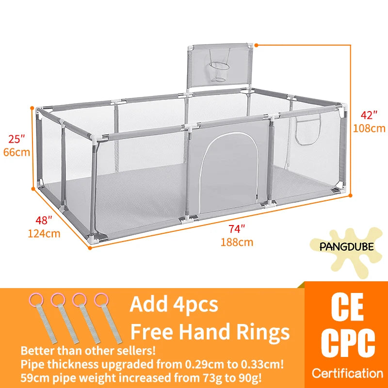 Baby Playpen for Children Play Area Baby Playground 6 Month~6 Years Old Kids Ball Pit Playpen Indoor Baby Safety Fence