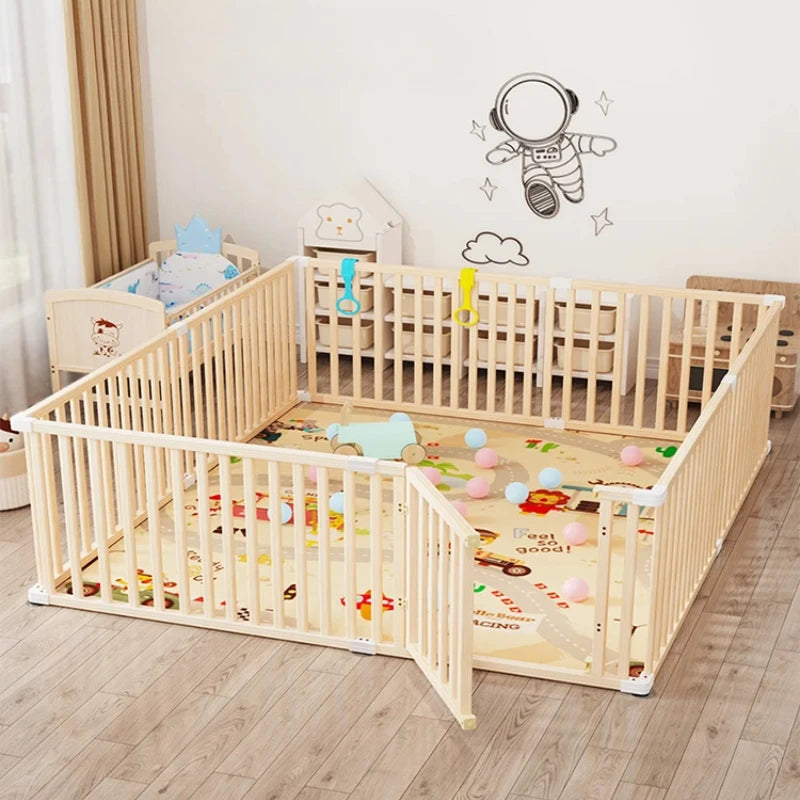 Living Room Playpen Toddler Crawling Mat Extra-Height Fence | High-Sided Baby Fence Safe Toddler Zone Secure Crawling Mat