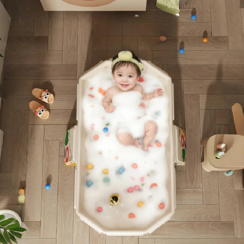 Baby Bath Tubs Folding Durable Baby Tub Portable PVC Thicken SPA Hot Large Tubs with Shower Car Use Newborn Child Bathtub ﻿