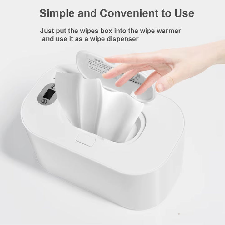 USB Baby Wipe Warmer Digital Display Large Capacity Baby Wet Wipes Warmer Dispenser Adjustable Temperature Heating Wipe Warmer