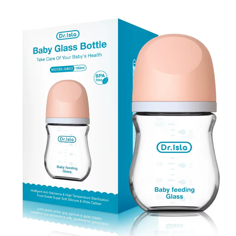 MAMIJOY Anti-Choke Baby Bottle Newborn Glass Bottles 90/160ML Anti-Flatulence Milk Feeding Bottles Infant BPA Free 0-3 Month