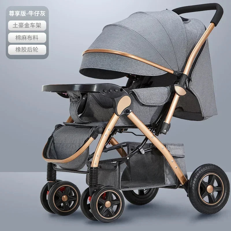 Baby Stroller Lightweight Foldable Easy to Sit Lying down Umbrella Rider Good Four-Wheel High Landscape