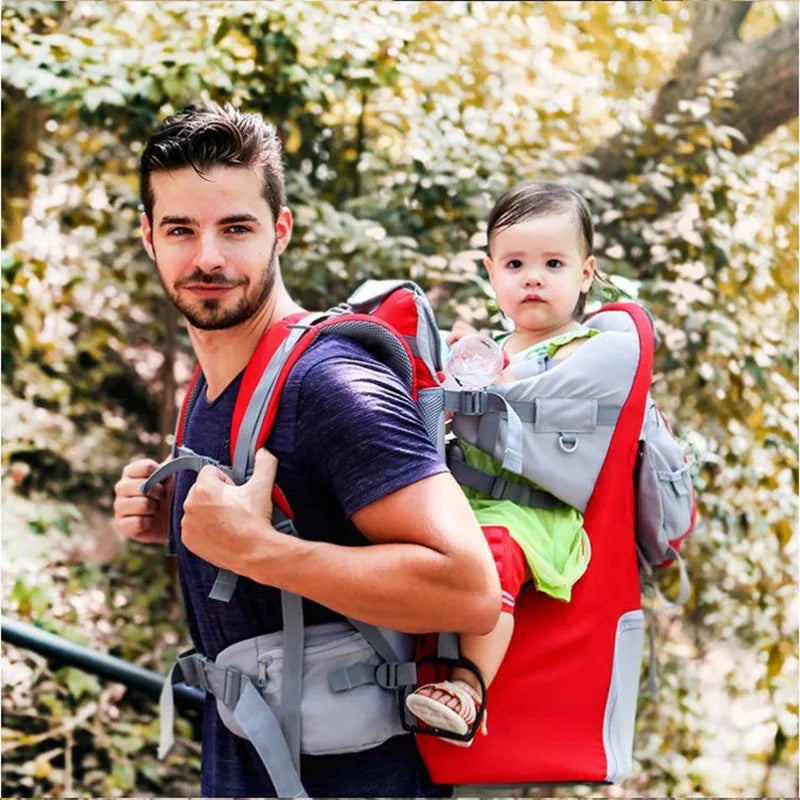 Baby Backpack Carrier,Ergonomic Childcarrier Hiking with Sun Canopy,Safe Toddler Hiking Backpack Carrier with Large Storage Spac