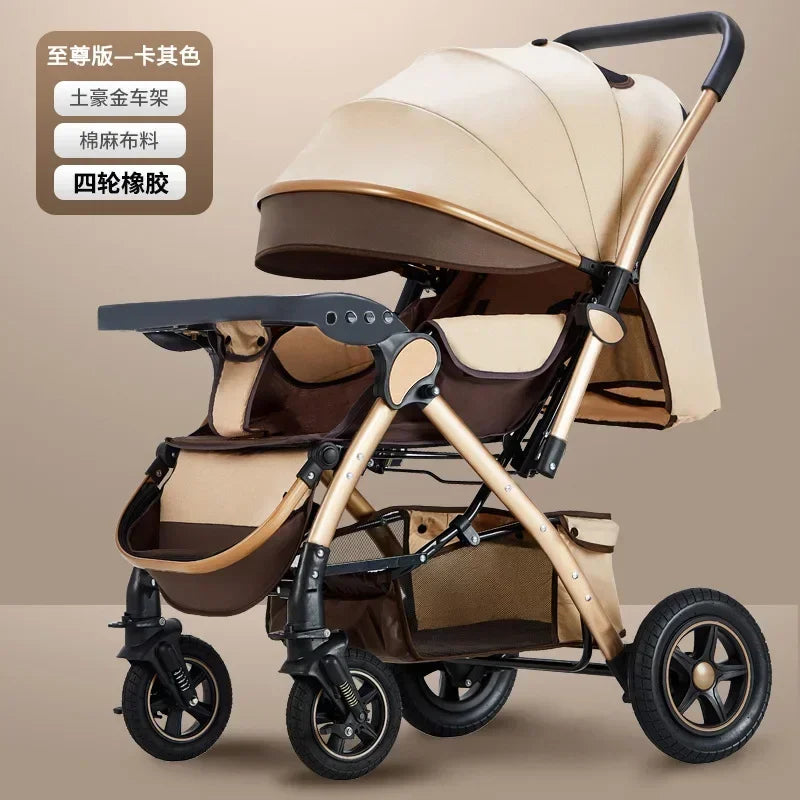 Baby Stroller Lightweight Foldable Easy to Sit Lying down Umbrella Rider Good Four-Wheel High Landscape