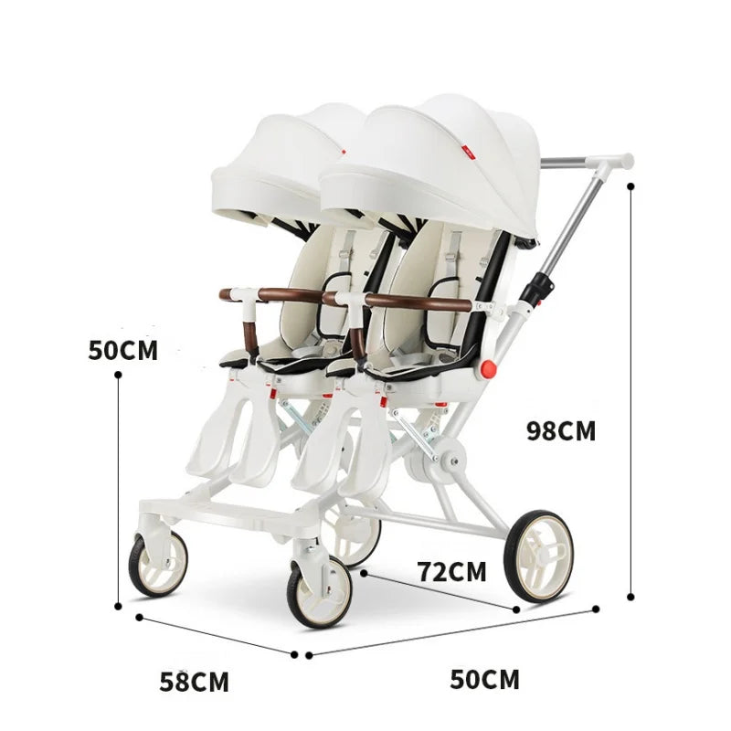 Top Selling Poussette Double Twin Baby Stroller ,Lightweight Strollers with High Quality,Mutifunction Twin Stroller