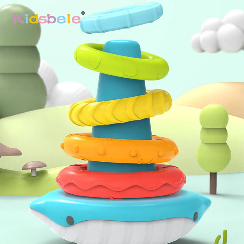 Pyramidation Stacking Toy Sorting Stacking Tower Early Education Toy Sensory Montessori Toys Soft Building Blocks Toddlers