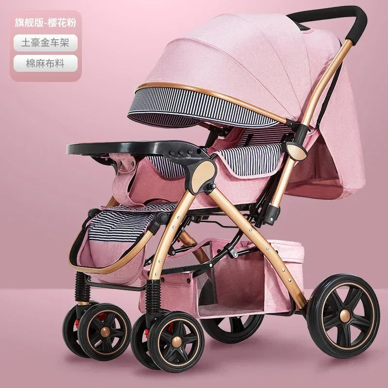 Baby Stroller Lightweight Foldable Easy to Sit Lying down Umbrella Rider Good Four-Wheel High Landscape