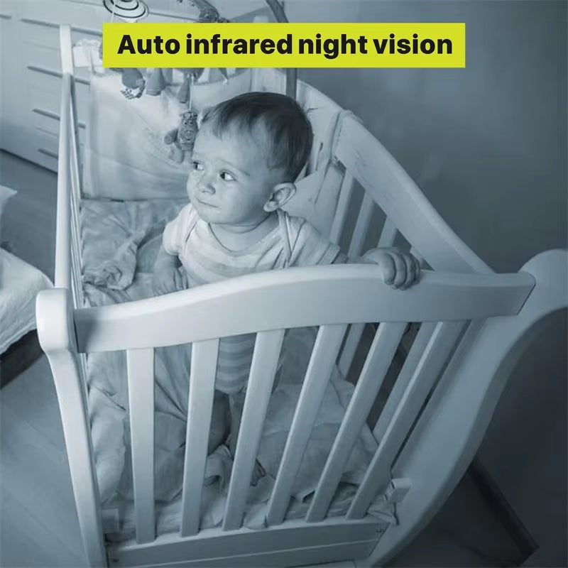 5Inch Video Baby Monitor with Remote Pan-Tilt-Zoom Camera and Audio.Two Way Talk VOX Mode Lullabies Babyphone