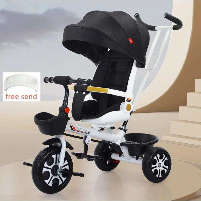High Quality Poussette Bébé, Baby Tricycle Stroller for 1-3-6 Year Old,Multifunctional Can Lie down Children'S Tricycle Stroller