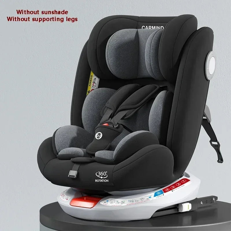 Child Safety Car Seat with Support 360° Rotatable Safety Seat ISOFIX Steel Interface Suitable for Children Aged 0-12