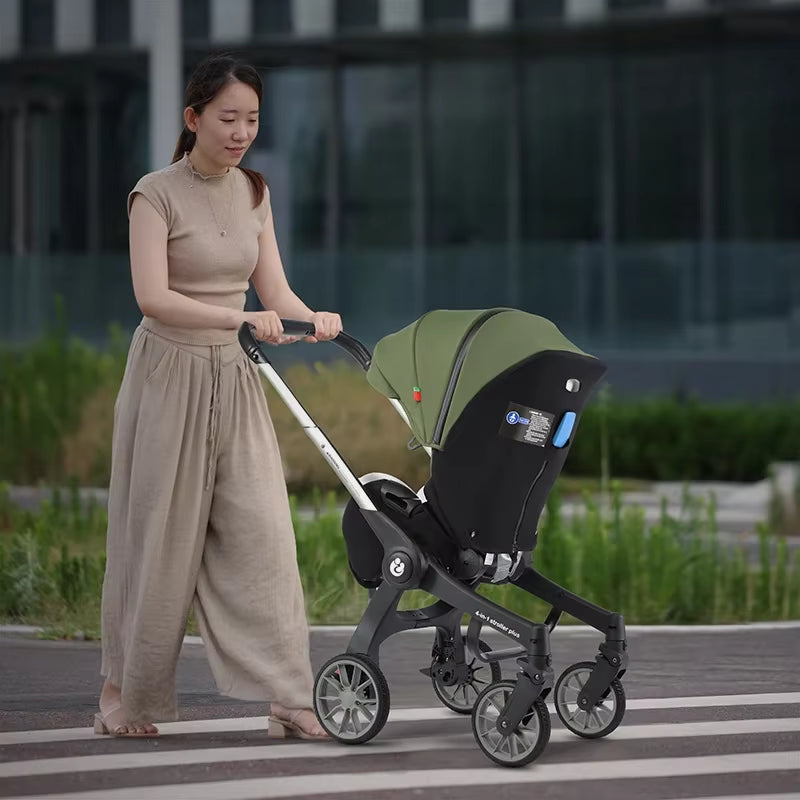 4-In-1 Baby Two-Way Stroller Multifunctional Newborn Baby Stroller 3In1 Foldable Basket Type Seat Baby Carriage