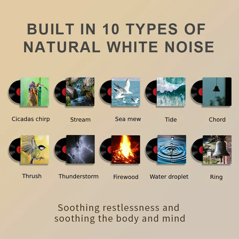 LED Night Light with White Noise Machine - Multiple Colors, Stepless Dimming with Timer Sleep Device with Natural Soothing Sound