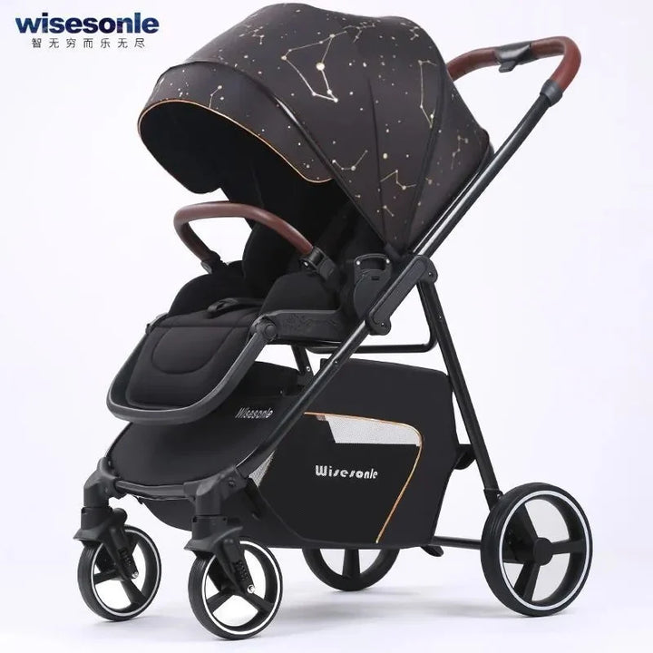2 in 1 Portable Multifunctional Baby Stroller High Landscape Pram Carriage Basket Baby Carriage Baby Stroller 0 to 3 Years