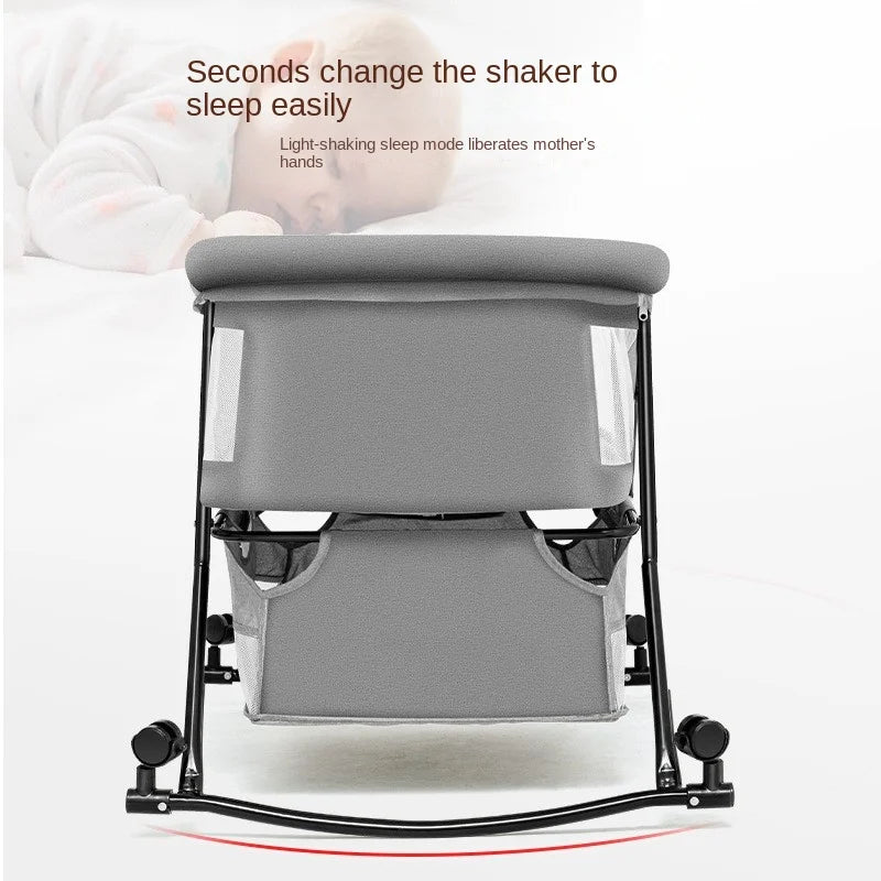 Lazychild Cot Foldable Mobile Portable Newborn Baby Cot Cradle Bed Baby Rocker Multifunctional Patchwork Queen Size Beds News