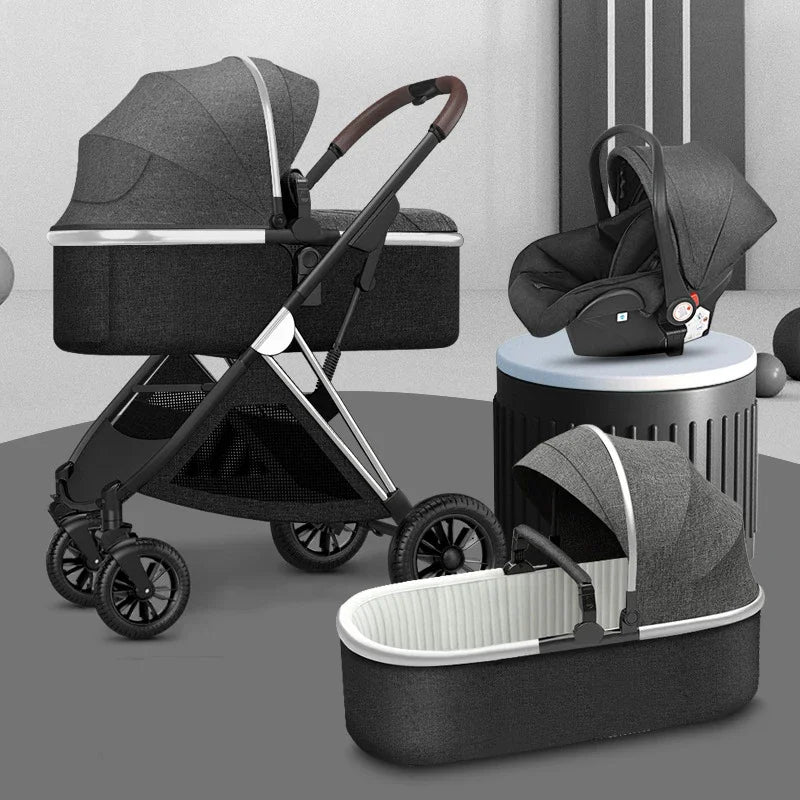 Baby Stroller 3 In1 Baby Cariage Travel Stroller Baby Strollers Car Seat Newbron Pram Travel Folding Stroller High Landscape