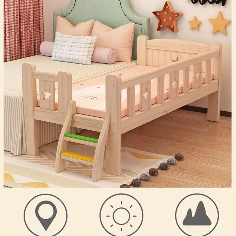 Custom Single Bed Girl Princess Widened Crib Baby Stitching Big Bed