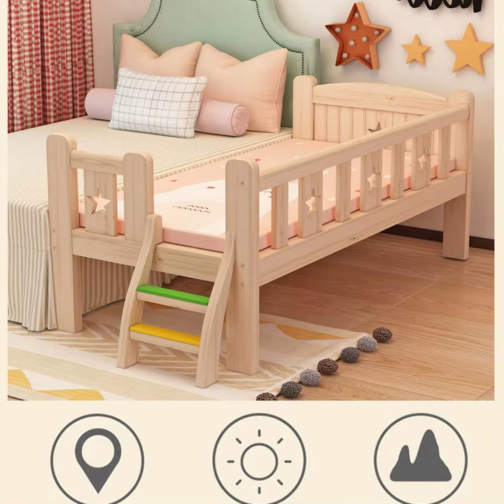 Custom Single Bed Girl Princess Widened Crib Baby Stitching Big Bed