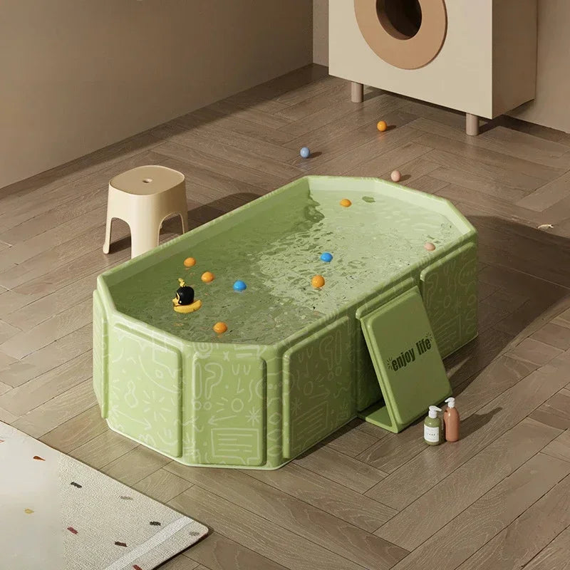Baby Bath Tubs Folding Durable Baby Tub Portable PVC Thicken SPA Hot Large Tubs with Shower Car Use Newborn Child Bathtub ﻿