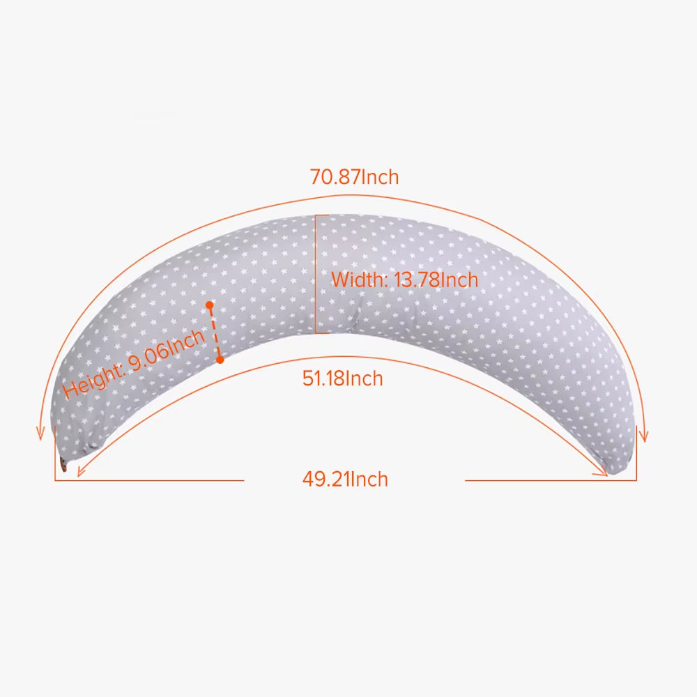 Angku 70.9*51.2*13.8 Inches Pregnancy Pillow Removable Pillow for Pregnant Women 2PCS Nursing Pillow Breastfeeding Cushion