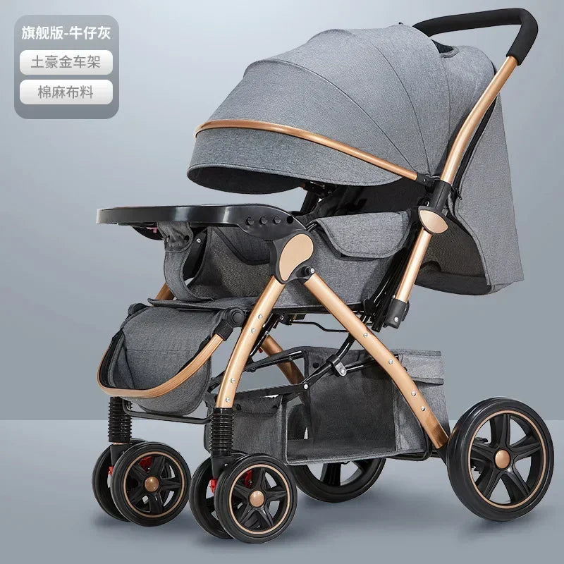 Baby Stroller Lightweight Foldable Easy to Sit Lying down Umbrella Rider Good Four-Wheel High Landscape