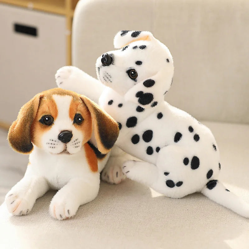 Stuffed Animals Plush Toy White/Brown Dog Plush Cartoon Toy for Children'S Soft Gifts New Realistic Plush Simulation Smart Dog