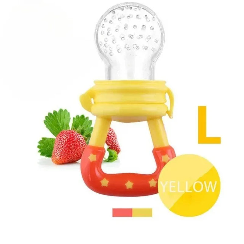 Baby Food Feeder Fruit Feeder Pacifier Infant Teething Toy Teether for Fresh Frozen Fruit - Silicone Nipple Includes All Sizes