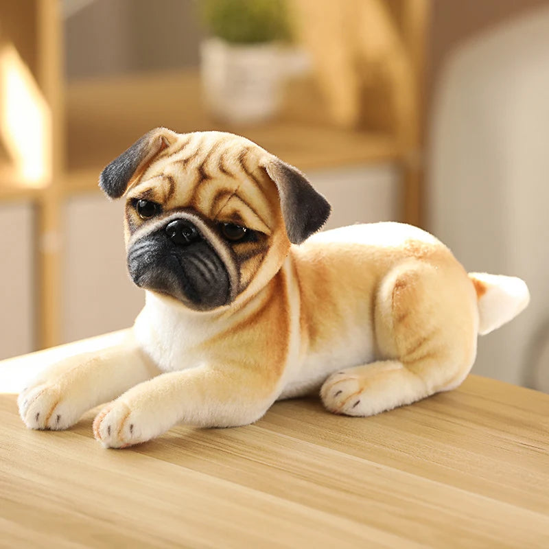 Stuffed Animals Plush Toy White/Brown Dog Plush Cartoon Toy for Children'S Soft Gifts New Realistic Plush Simulation Smart Dog