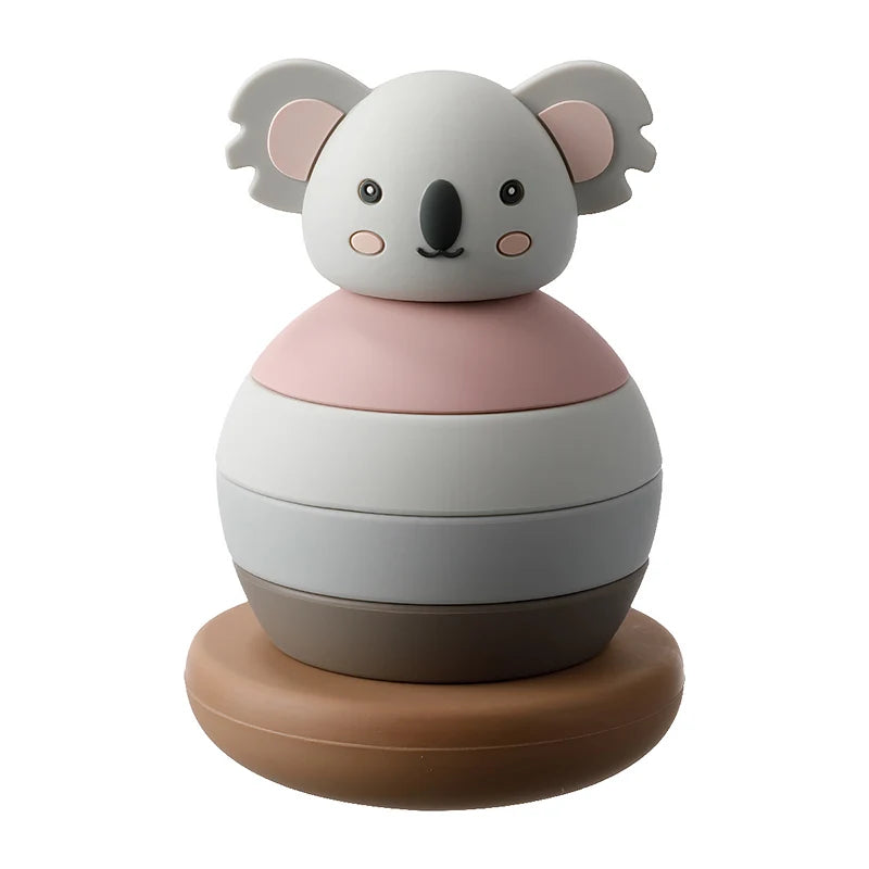 1PC Silicone Teether Baby Tumbler Shape Stacking Blocks Teething Kid Gift Food Grade Silicone Children'S Goods Kid Teething Toy