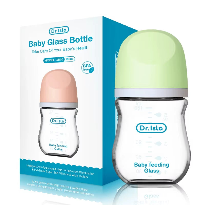 MAMIJOY Anti-Choke Baby Bottle Newborn Glass Bottles 90/160ML Anti-Flatulence Milk Feeding Bottles Infant BPA Free 0-3 Month