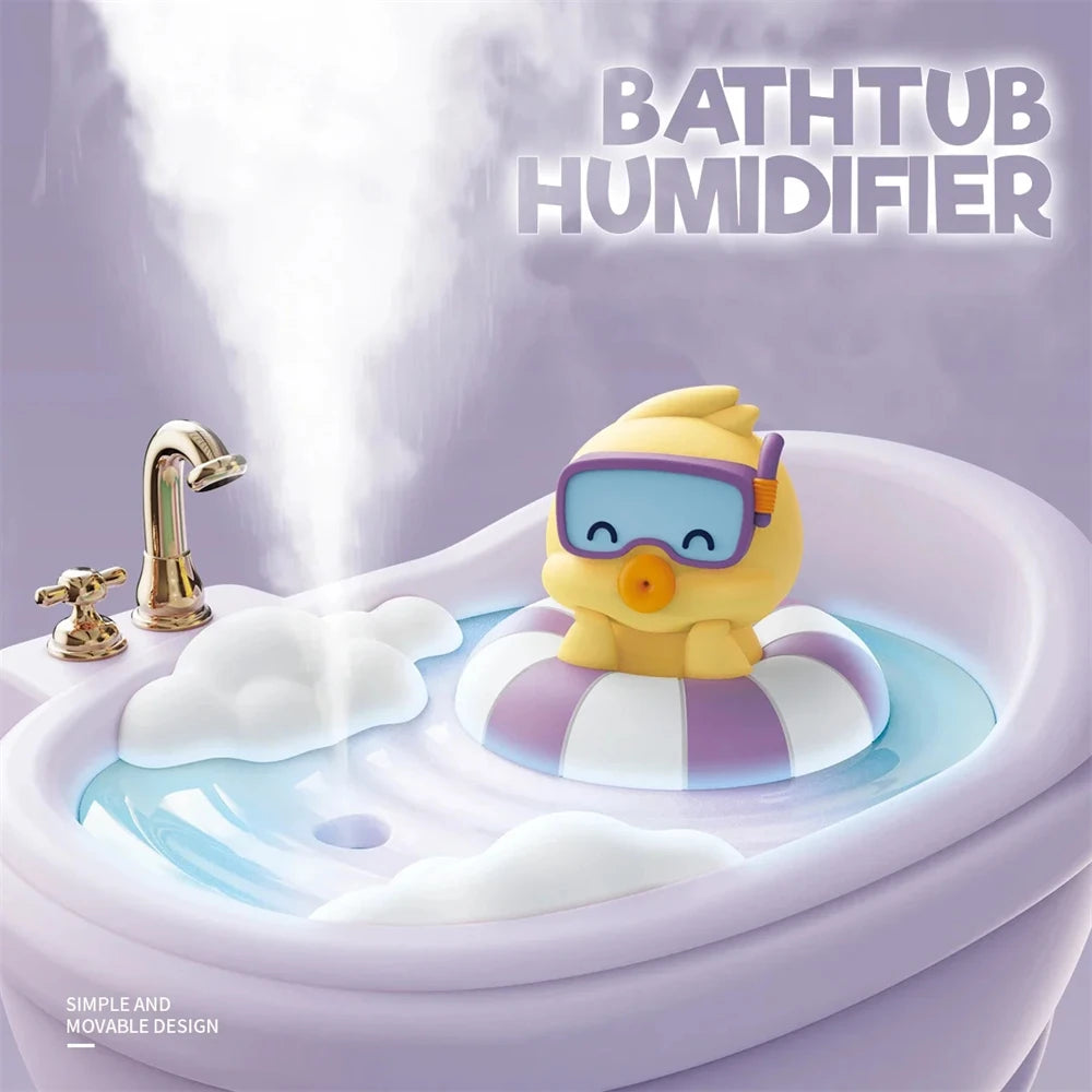 Cartoon Air Humidifier Colourful Lighting 340ML Mini Bathtub Shape Diffuser Kids Toy Cute Duck Humidifiers Cars Desktop Silent