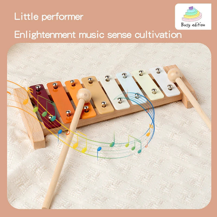 Musical Instrument Toy Set, 3-6 Montessori Early Learning Gift, Wooden Educational Tools for Kindergarten Music, Perfect as a Gi