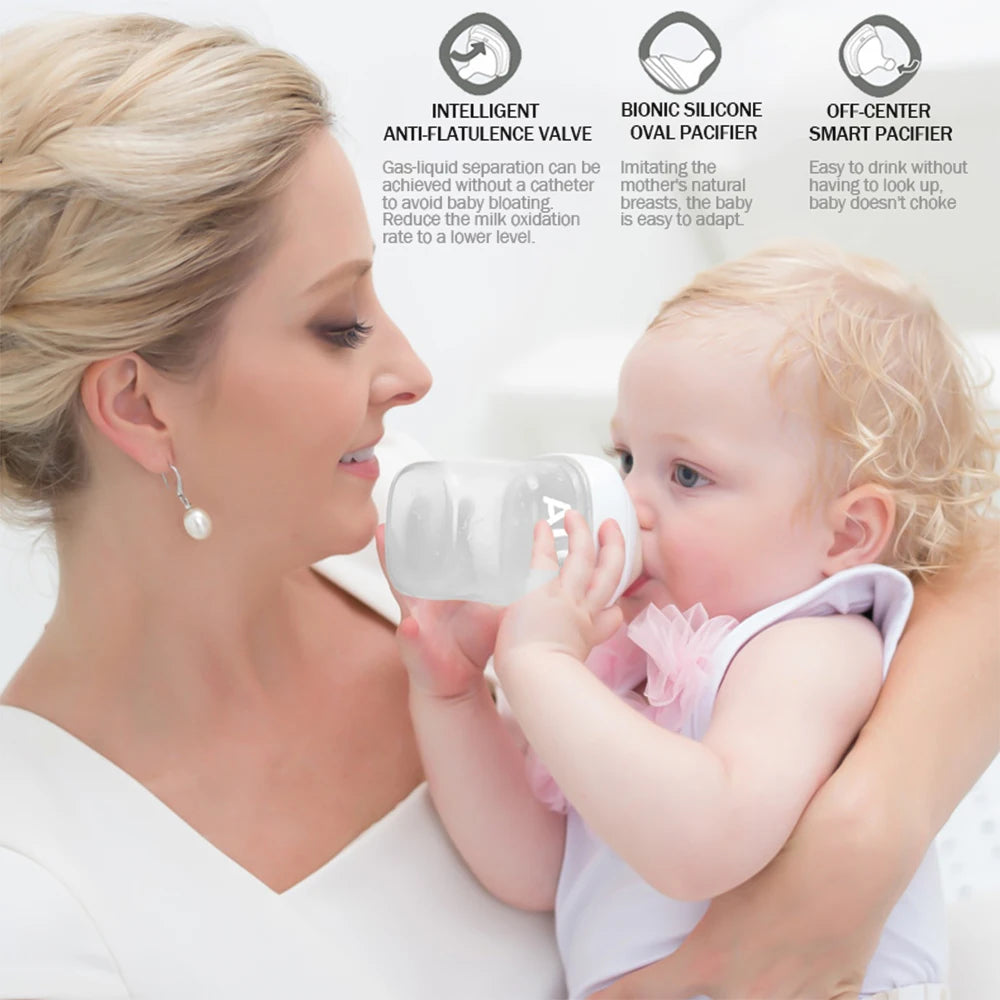 0-3 Years Old Newborn Baby Anti-Fall and Anti-Colic PP Milk Bottle, 150Ml-240Ml Children'S Bottle, Three Colors Optional Bottle