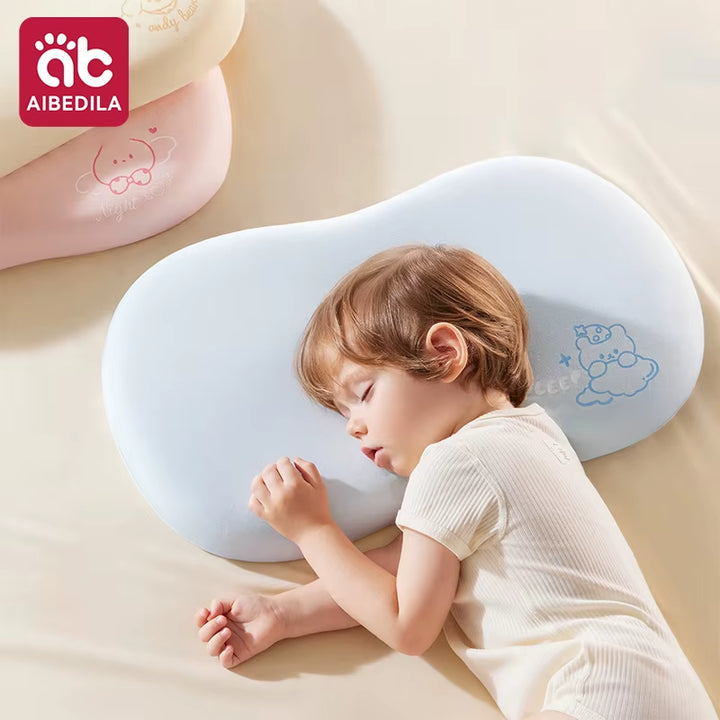 Ergonomic Baby Cloud Pillow Breathable Slow Rebound Sectional Spine Support Toddler Bed Pillow for Kids 1-3Y