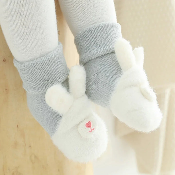 Newborn Baby Girl Boy Socks anti Slip Cute Soft Cartoon Winter Thick Warm Terry Infant Socks for Baby Girls Boys 0-3Year