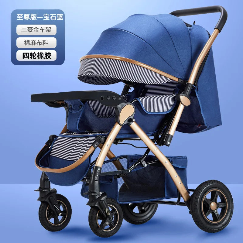 Baby Stroller Lightweight Foldable Easy to Sit Lying down Umbrella Rider Good Four-Wheel High Landscape