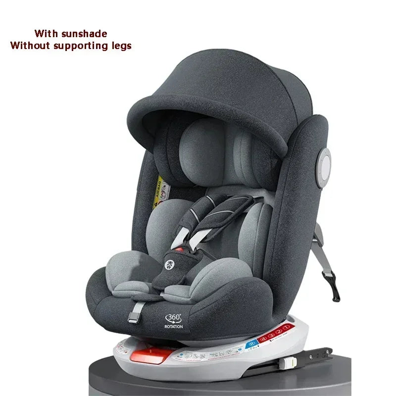 Child Car Seat with Leg Support 360° Swivel Adjustable Backrest Car Safety Seat 0-4 Years Old Infant Child Safety Seat