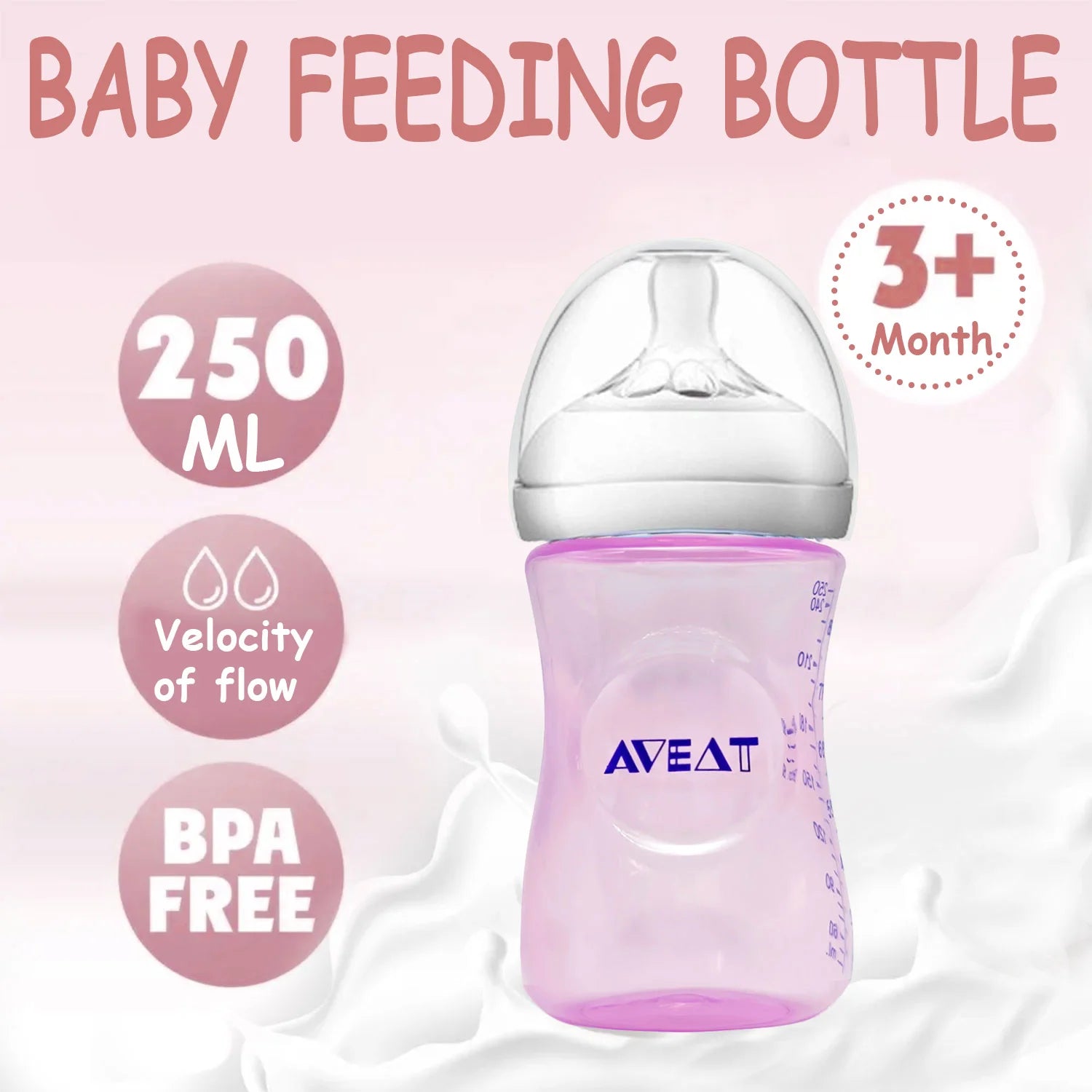1Pc 150/250 Ml Baby Petal-Shaped Pacifier Feeding Bottle, 5.5 Cm Caliber, PP Bottle, Drop Resistant,Gift
