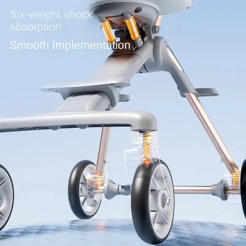 Baby Stroller Can Sit and Lie down Foldable Lightweight Travel Two-Way High Landscape Six Shock Absorption Comfortable Seat