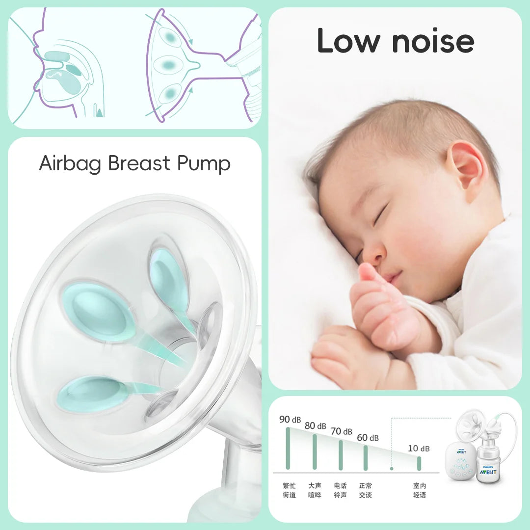 Portable Single Electric Breast Pump with Smart Massage & Petal Stimulation – Mimics Baby’S Natural Sucking