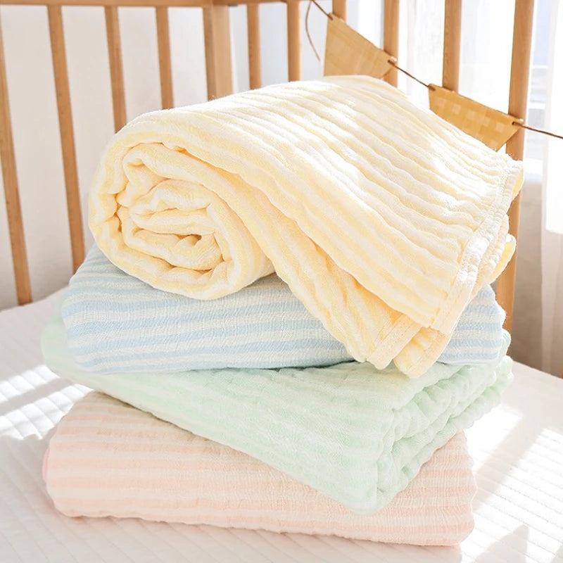 6 Layer Bamboo Cotton Baby Blankets Newborn Bath Towel Soft Baby Muslin Swaddle Bedding Stroller Cover Newborn Aceessories Manta