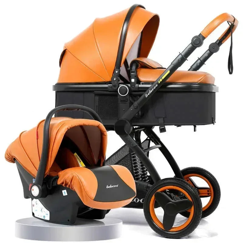 Baby Stroller 3 in 1 with Car Seat Baby Cart Foldable Baby Carriage Prams for Newborns Pram High Quality Waterproof Strollers