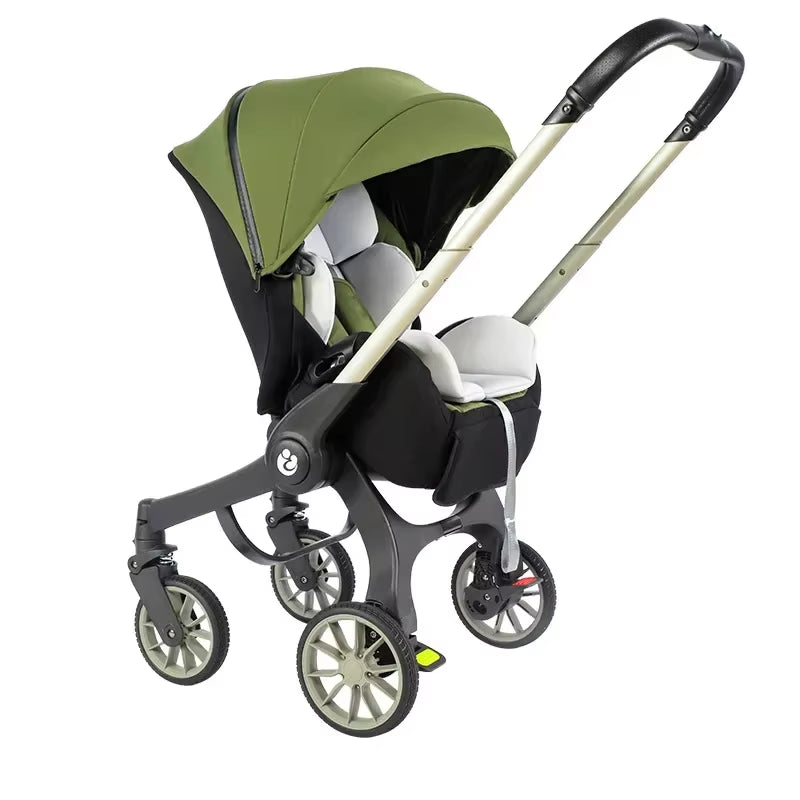 4-In-1 Baby Two-Way Stroller Multifunctional Newborn Baby Stroller 3In1 Foldable Basket Type Seat Baby Carriage