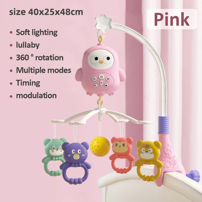 Baby Music Rotating Bed Bell Toy Cute Owl Shape Modern Baby Hanging Rattle Music Bedside Bell Toy Holiday Gift