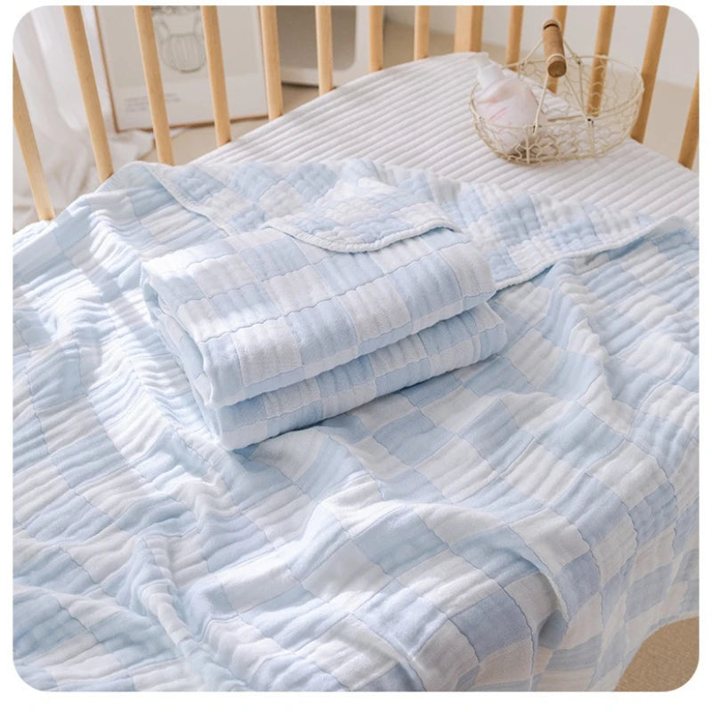 6 Layer Bamboo Cotton Baby Blankets Nap Cover Thin Quilt Soft Bubble Bath Towel for Newborn Muslin Swaddle Blanket Baby Bedding