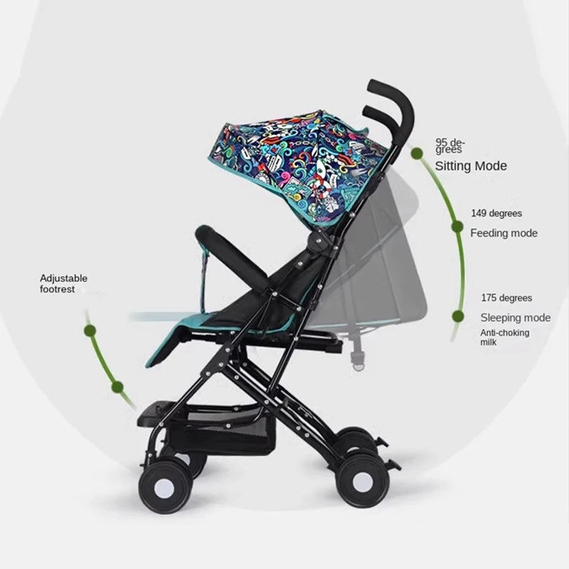 Baby Buggy Can Sit or Lie down Lightweight Folding Locket Umbrella Car Baby 0 to 3 Years Old Child Stroller