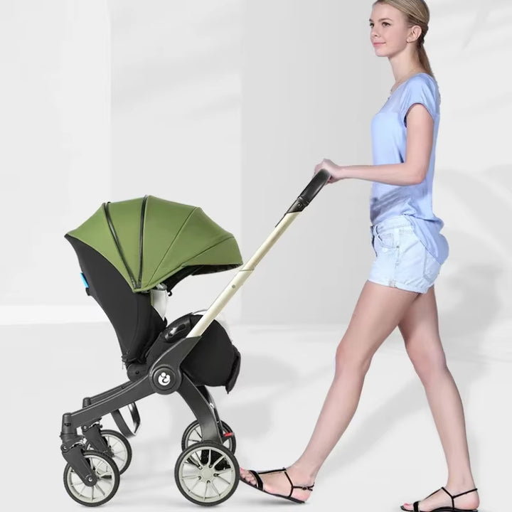 4-In-1 Baby Two-Way Stroller Multifunctional Newborn Baby Stroller 3In1 Foldable Basket Type Seat Baby Carriage