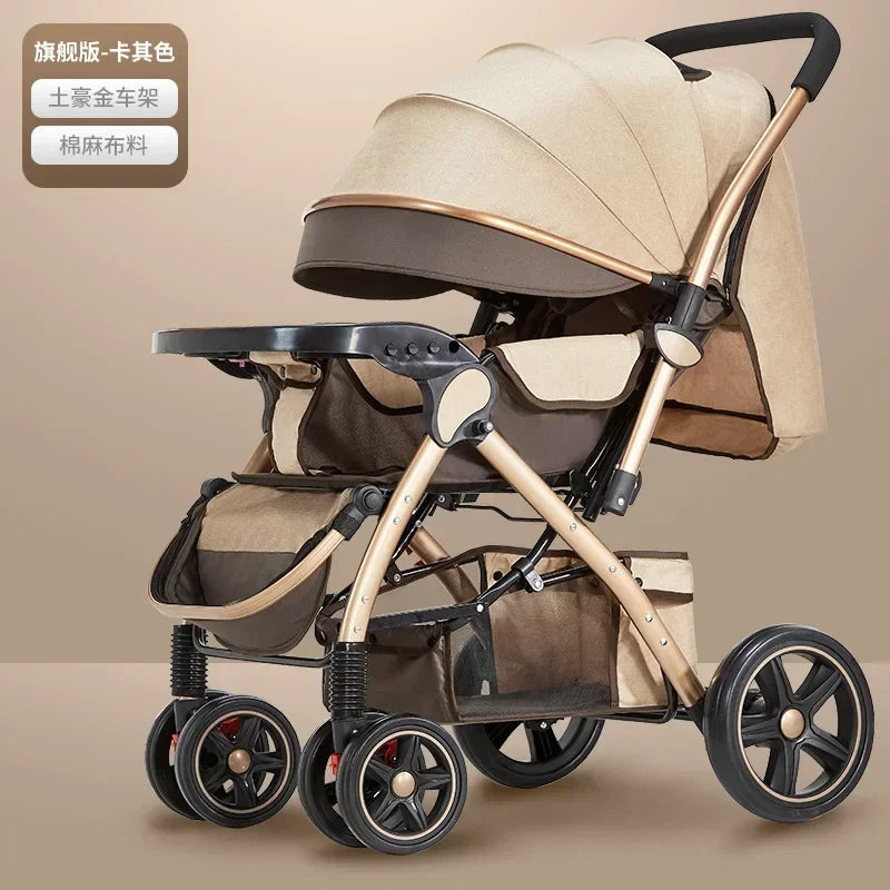 Baby Stroller Lightweight Foldable Easy to Sit Lying down Umbrella Rider Good Four-Wheel High Landscape