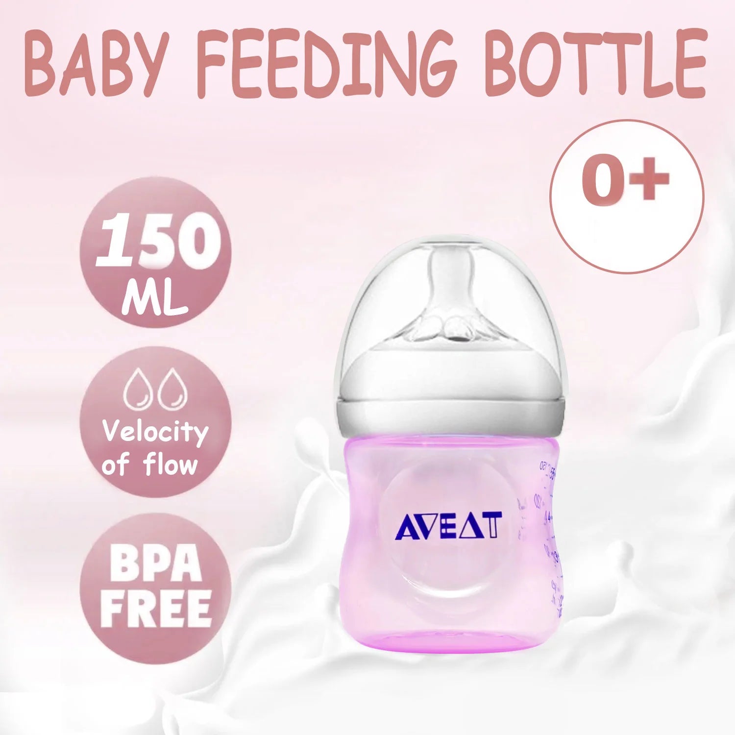 1Pc 150/250 Ml Baby Petal-Shaped Pacifier Feeding Bottle, 5.5 Cm Caliber, PP Bottle, Drop Resistant,Gift