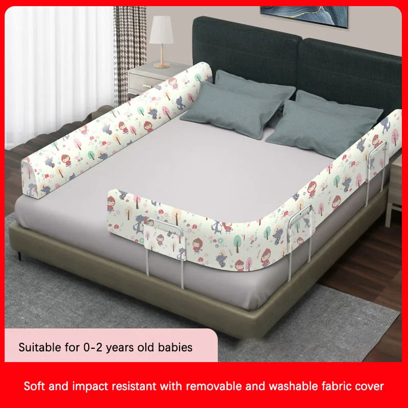 150Cm Universal Baby Bed Frame Guardrails Barrier Deformable Steel Tube Bed Safety for Kids Bed Fence Baby Protect Rail 59Inch