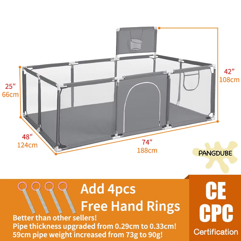 Baby Playpen for Children Play Area Baby Playground 6 Month~6 Years Old Kids Ball Pit Playpen Indoor Baby Safety Fence